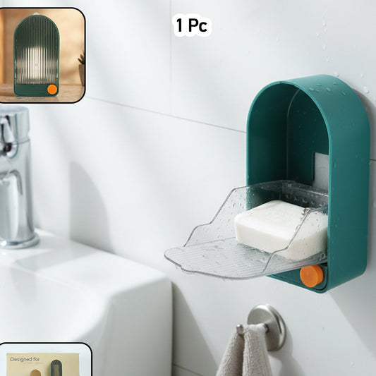 Wall Mounted Soap Holder With Drain Tray (1 Pc)