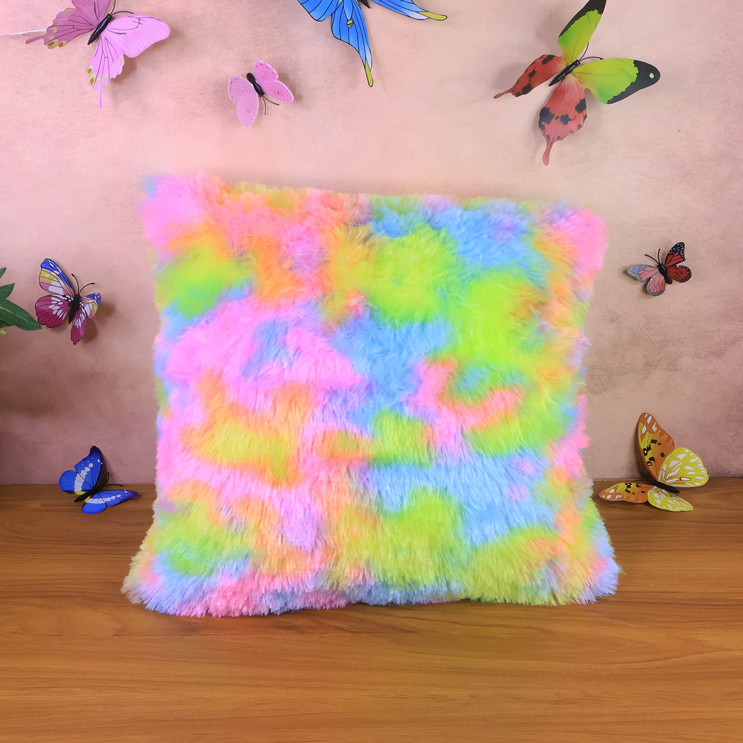 Soft Plush Rainbow Cushion Pillow (1 Pc) - Decorative Throw Pillow for Sofa & Bed - Happy Price - Image 4