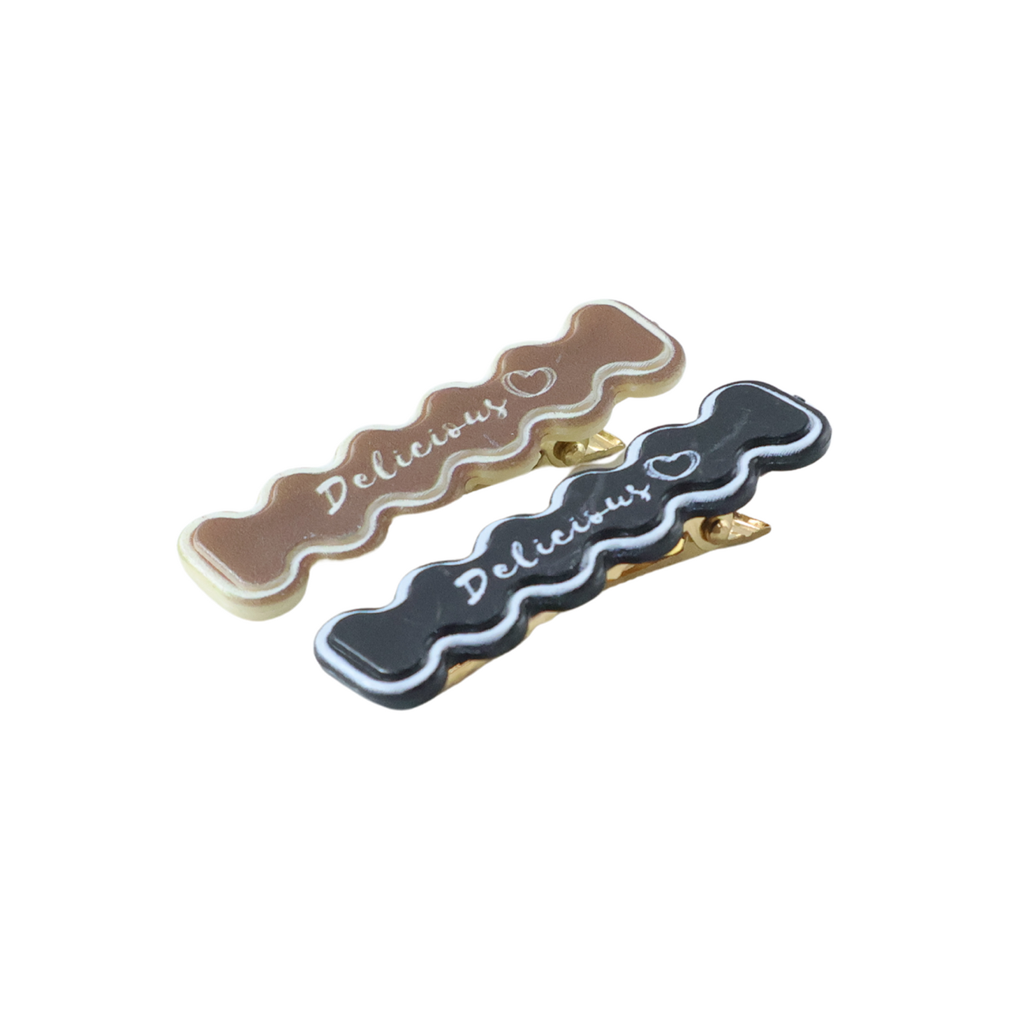Set of 4 Decorative Wavy Text Hair Clips for Women & Girls - Happy Price - Image 4