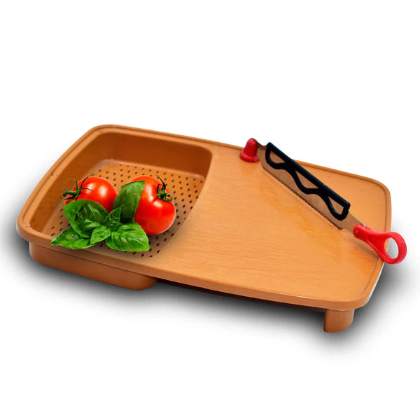 Thick Plastic Kitchen Chopping Cutting Slicing Tray With Holder - Happy Price - Image 5
