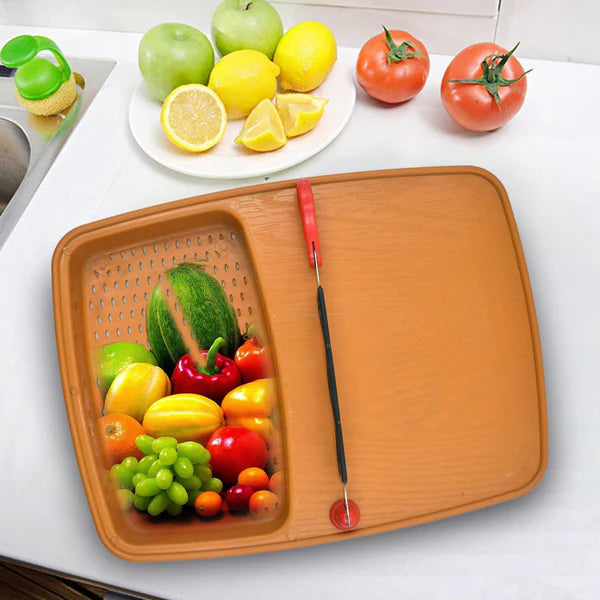 Thick Plastic Kitchen Chopping Cutting Slicing Tray With Holder - Happy Price - Image 6