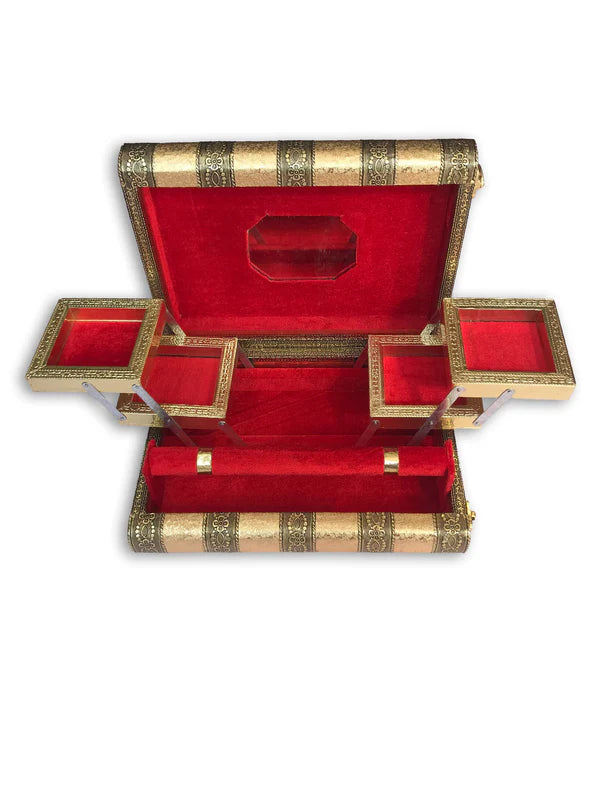 Handcrafted Wooden Jewellery Box for Women (1pc) - Organiser for Necklaces, Earrings, Bangles