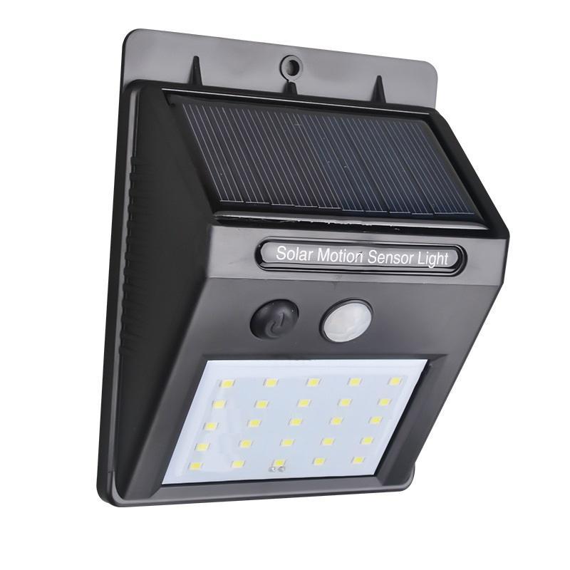 Solar Security Led Night Light For Home Outdoorgarden Wall (Black) (20-led Lights) - Happy Price - Image 1