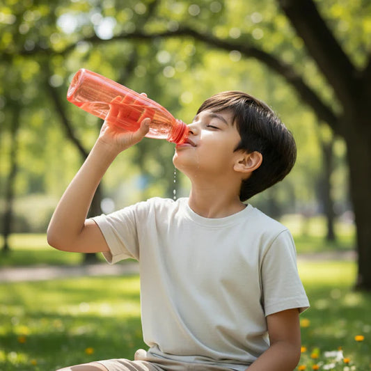 1000 ML Reusable Water Bottle with Glass - Leakproof Plastic Drink Bottle (1 Pc) - Happy Price - Image 1