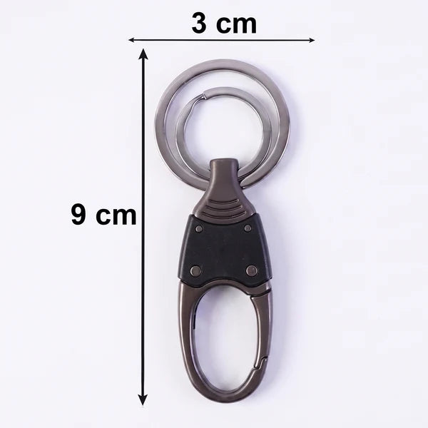 Premium Dual Ring Metal Key Holder With Rotating Swivel (1 Pc)