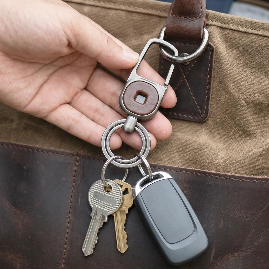 Premium Metal Key Holder With Secure And Stylish Keychain (1 Pc)