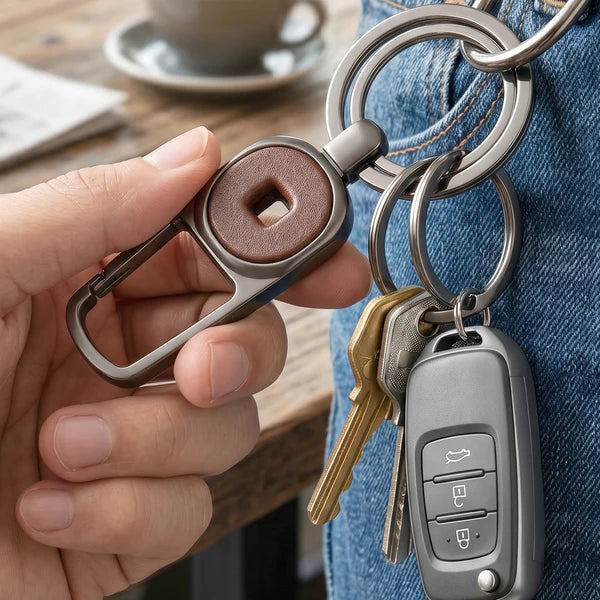 Premium Metal Key Holder With Secure And Stylish Keychain (1 Pc)