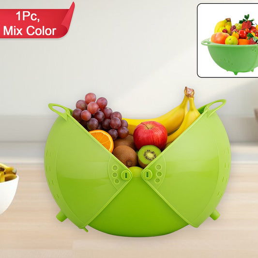 Apex 3-in-1 Kitchen Basket for Washing, Storing & Serving Fruits & Vegetables (1 Pc, Mixed Colors) - Happy Price - Image 1