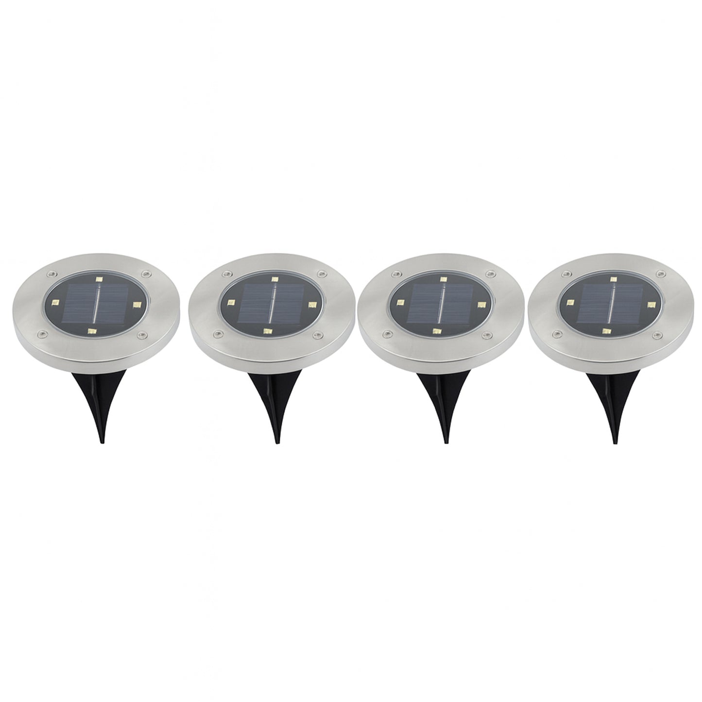 Solar Powered LED Garden Lights - Pack of 4 Waterproof Stainless Steel Pathway Lights - Happy Price - Image 2