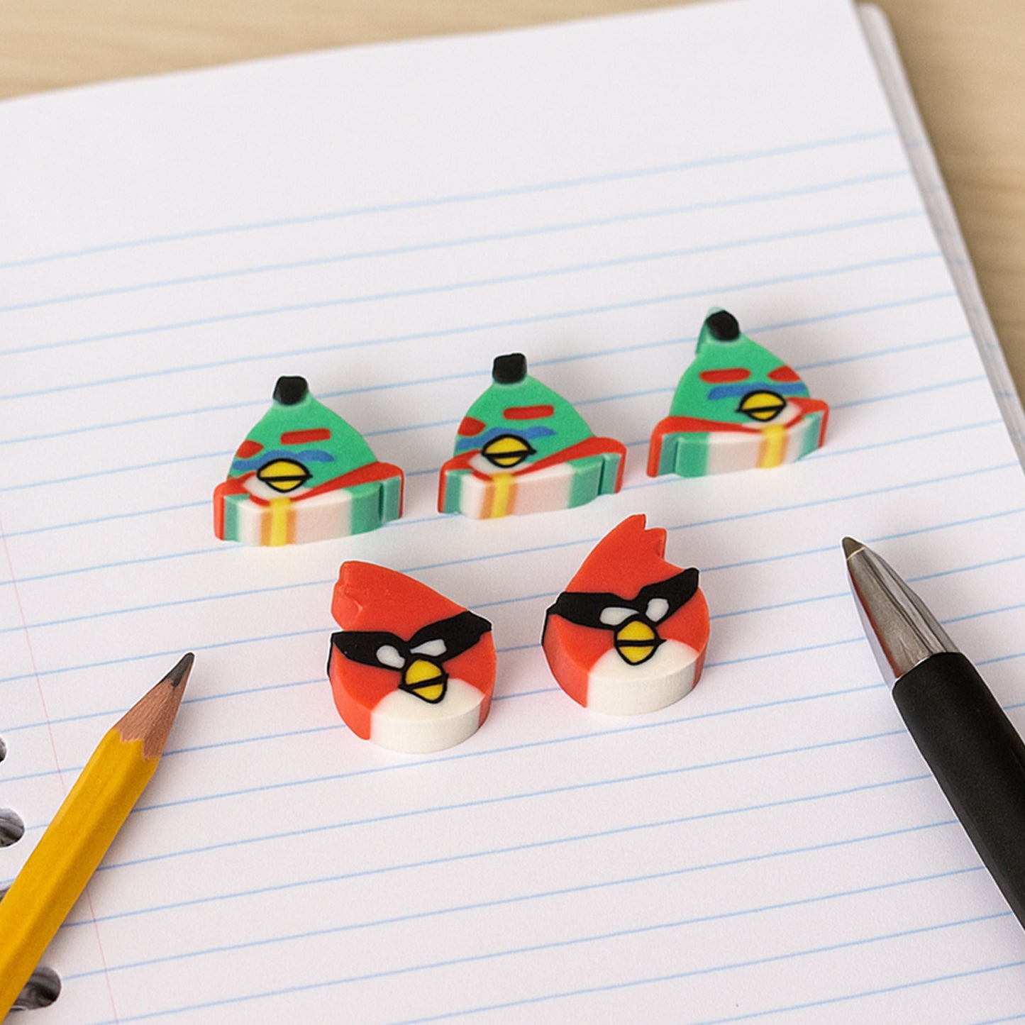 Mini Cartoon Erasers - 5 Pc Set, Fun Shapes for Kids - Happy Price - Image 5