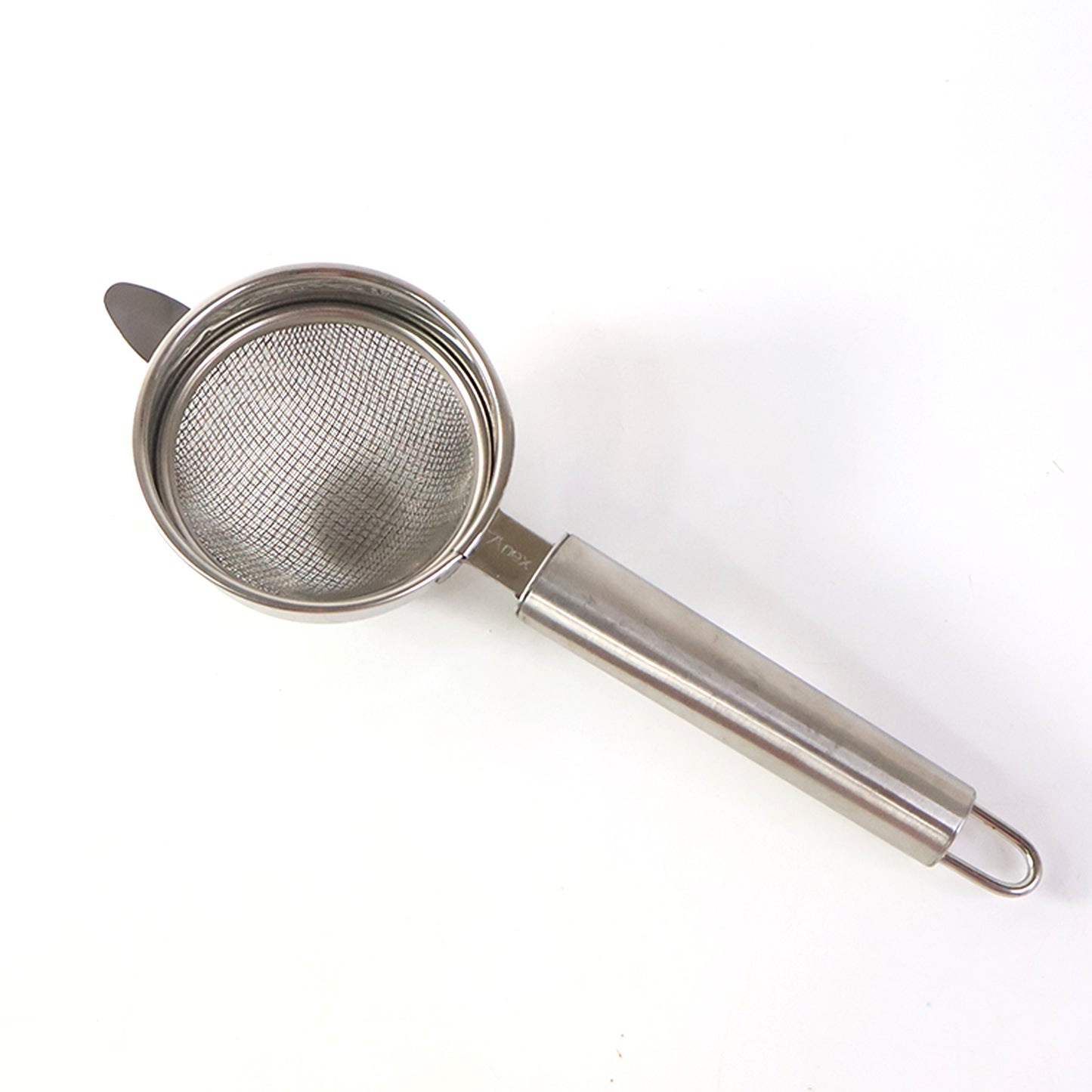 Medium Stainless Steel Double Mesh Kitchen Strainer with Pipe Handle - 1 Pc - Happy Price - Image 2