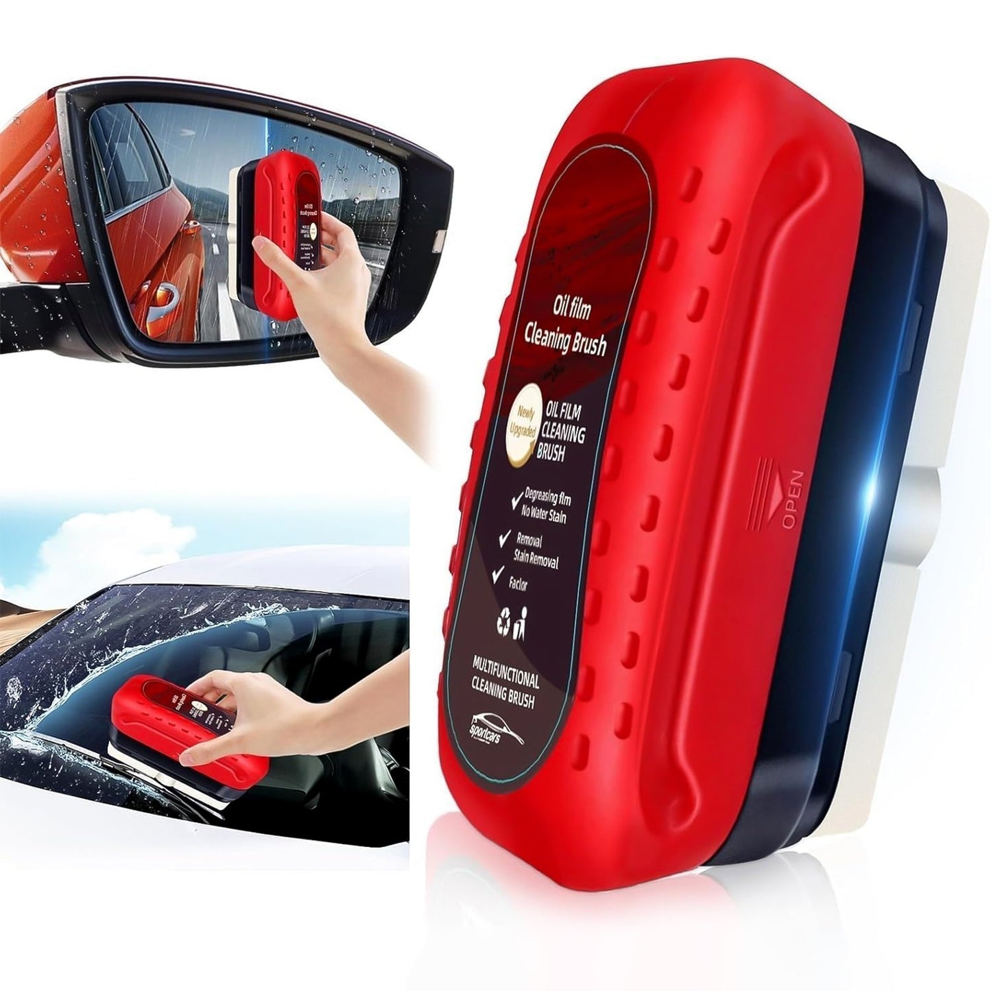 2-in-1 Car Glass Cleaner Brush with Foam Head and Storage Case - Happy Price - Image 2