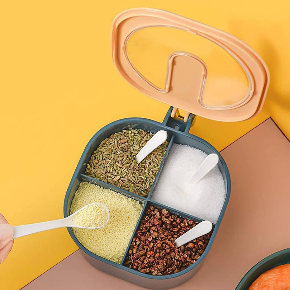 4 Section Fancy Masala Box And Fancy Masala Container Used For Storing Various Types Of Masalas Including In Kitchen Purposes. - Happy Price - Image 5