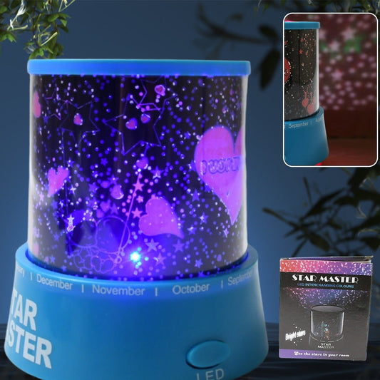Led Projector Night Light Amazing Lamp 3 Battery Operated Lamps Rotation With The Music Function Master For Kids Bedroom Home Decoration Nightromantic Gift (Battery Not Included  1 Pc)