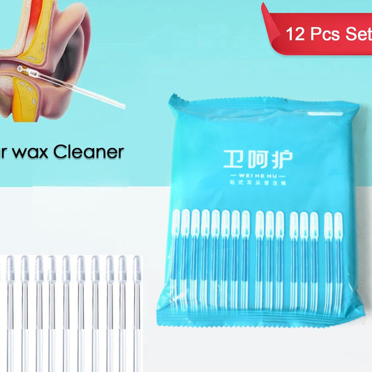 Ear Wax Cleaner Stick Silicone Reusable Sticky Ear Wax Removal Kit (12 Pcs Set) - Happy Price - Image 1