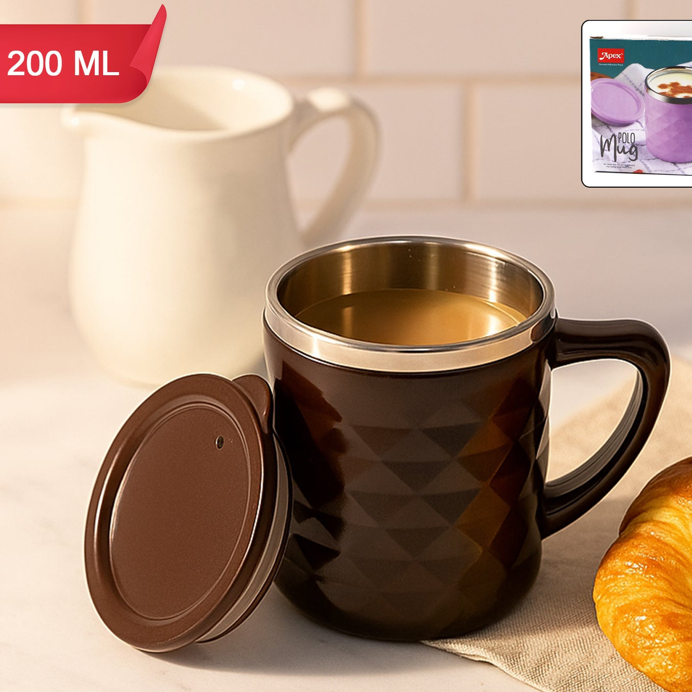 Apex Insulated Mug with Lid - 1 Pc - Happy Price - Image 1