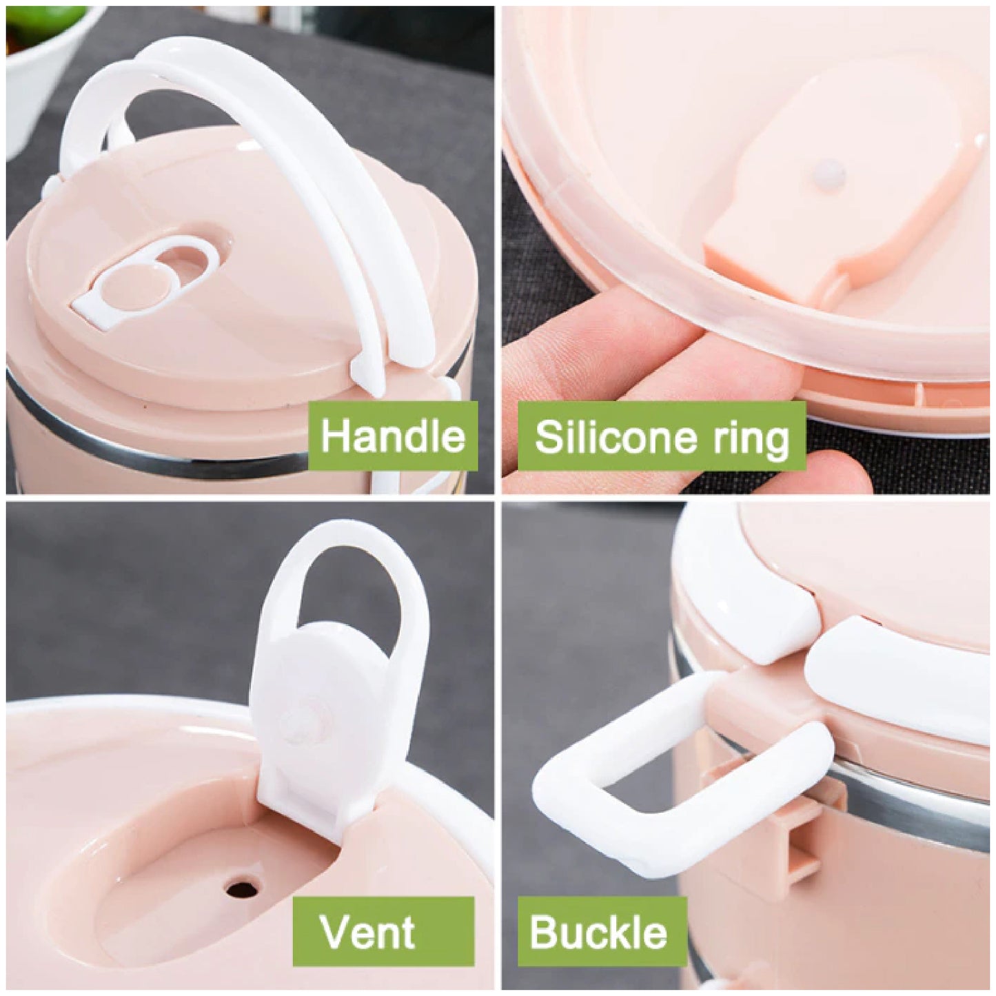 4 Layer Stainless Steel Stackable Lunch Box for Hot Food - Happy Price - Image 5