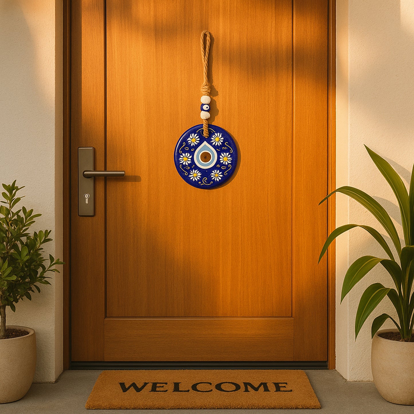 Decorative Evil Eye Wall Hanging Nazar Protector Charm with Beads - 1 Pc - Happy Price - Image 5