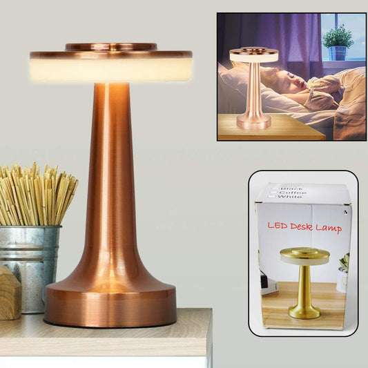 Led Lamp With Touch Control  Decorative Desk Lamp Portable Metal Led Table Lamp Usb Rechargeable 3 Color 3 Levels Brightness Dimmable Eye Protection Modern Lamp For Home Decor Party Kids Room Bedroom (1 Pc) - Happy Price - Image 1