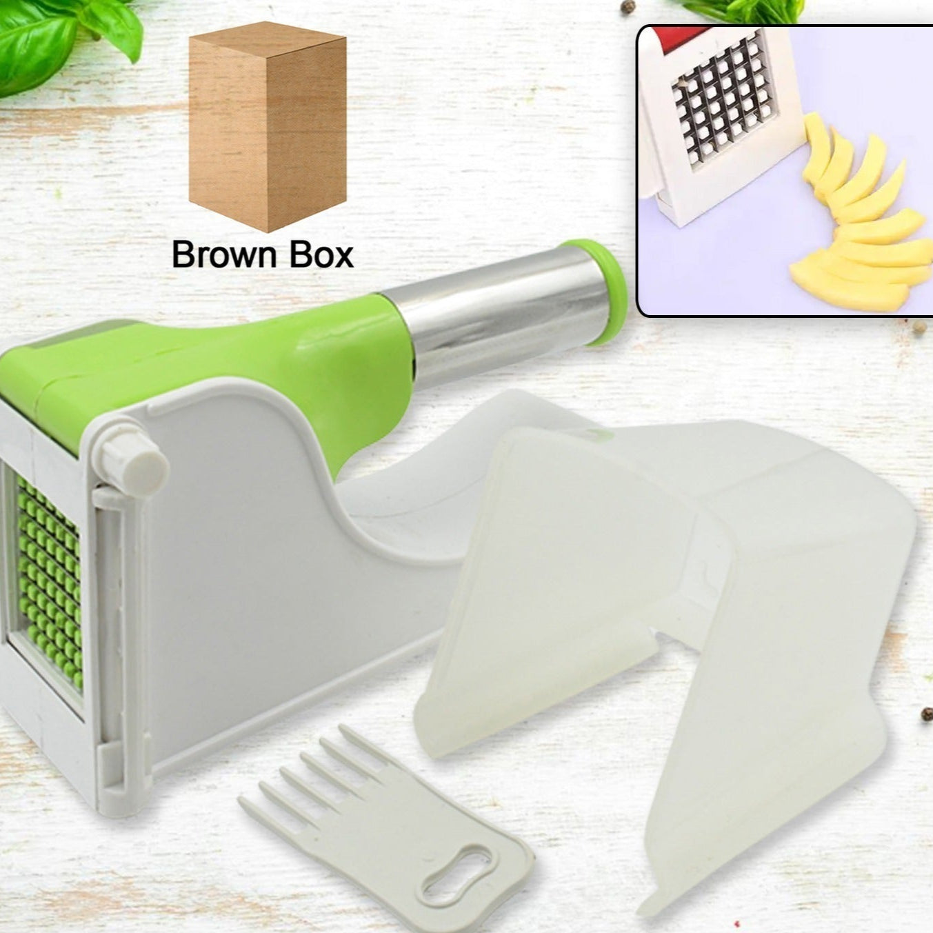Virgin Plastic French Fry Chipser Potato Chipserpotato Slicer With Container - Happy Price - Image 1