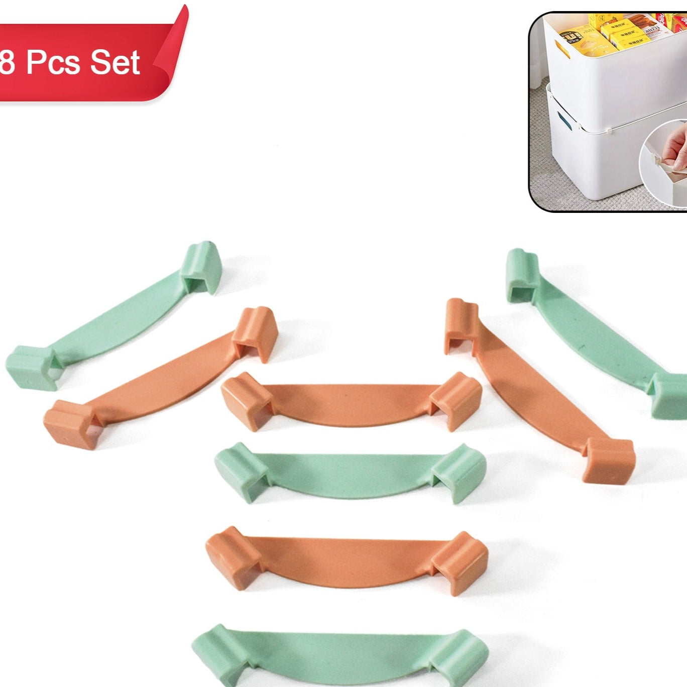 Plastic Stackable Wardrobe Organizer Clips Core Wardrobe Box Support (8 Pcs Set) - Happy Price - Image 1