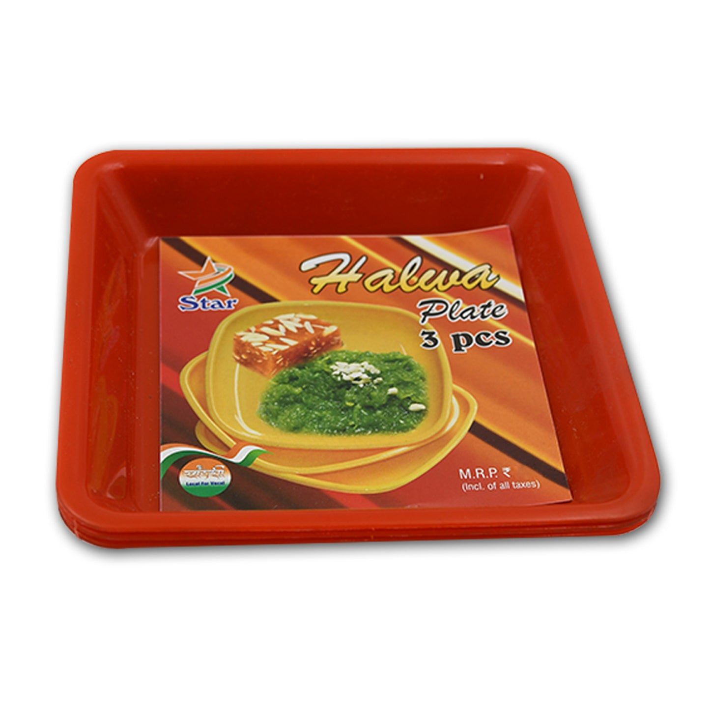 Square Plastic Halwa Dinner Plate Snacks  Breakfast Restaurant Serving Trays Home School Coffee Hotel Kitchen Office (3 Pcs Set) - Happy Price - Image 4
