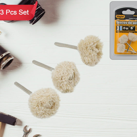 Cotton Polishing Buffing Wheel For Dremel Polishing Kit (3 Pc Set) - Happy Price - Image 1