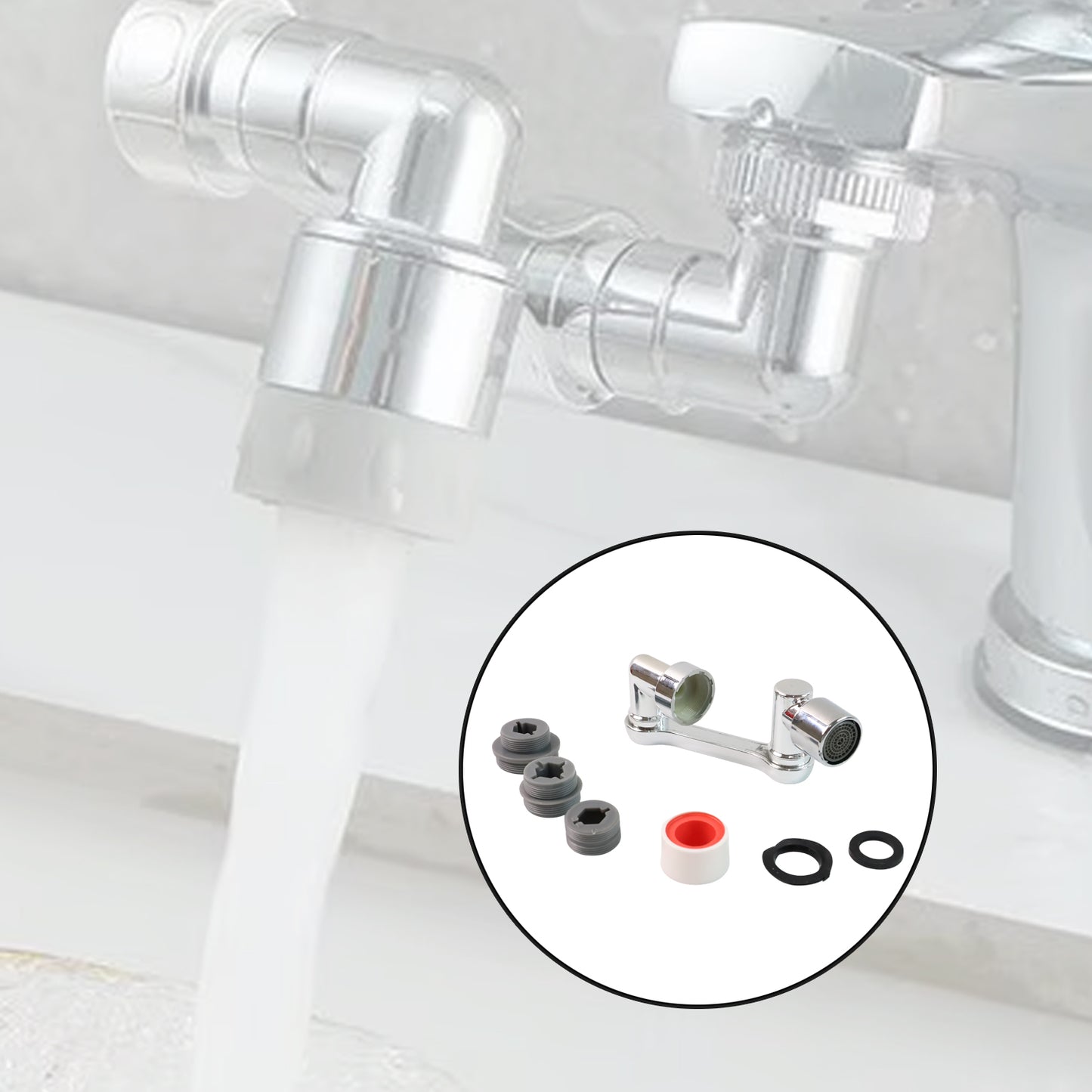 Universal 1080° Rotating Faucet Extender Set - Swivel Aerator with Dual Spray Modes - Happy Price - Image 3