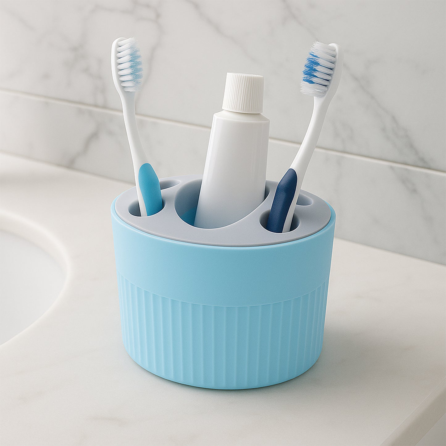 Multipurpose Bathroom Toothbrush And Utility Holder Stand With Multiple Slots (1 Pc) - Happy Price - Image 4