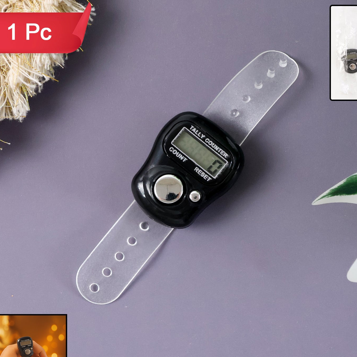 Digital Finger Tally Counter with LCD Display & Reset Button (1 Pc) - Happy Price - Image 1