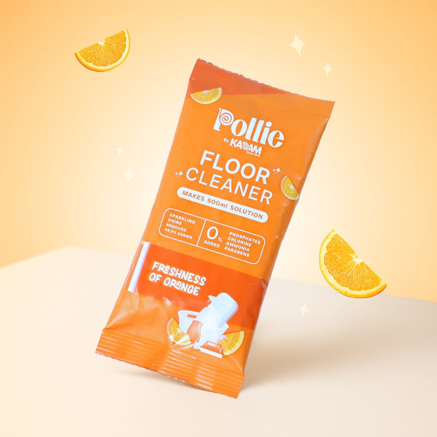 Pollic Kadam Orange Floor Cleaner Concentrate Sachet - 50 Gm - Happy Price - Image 3