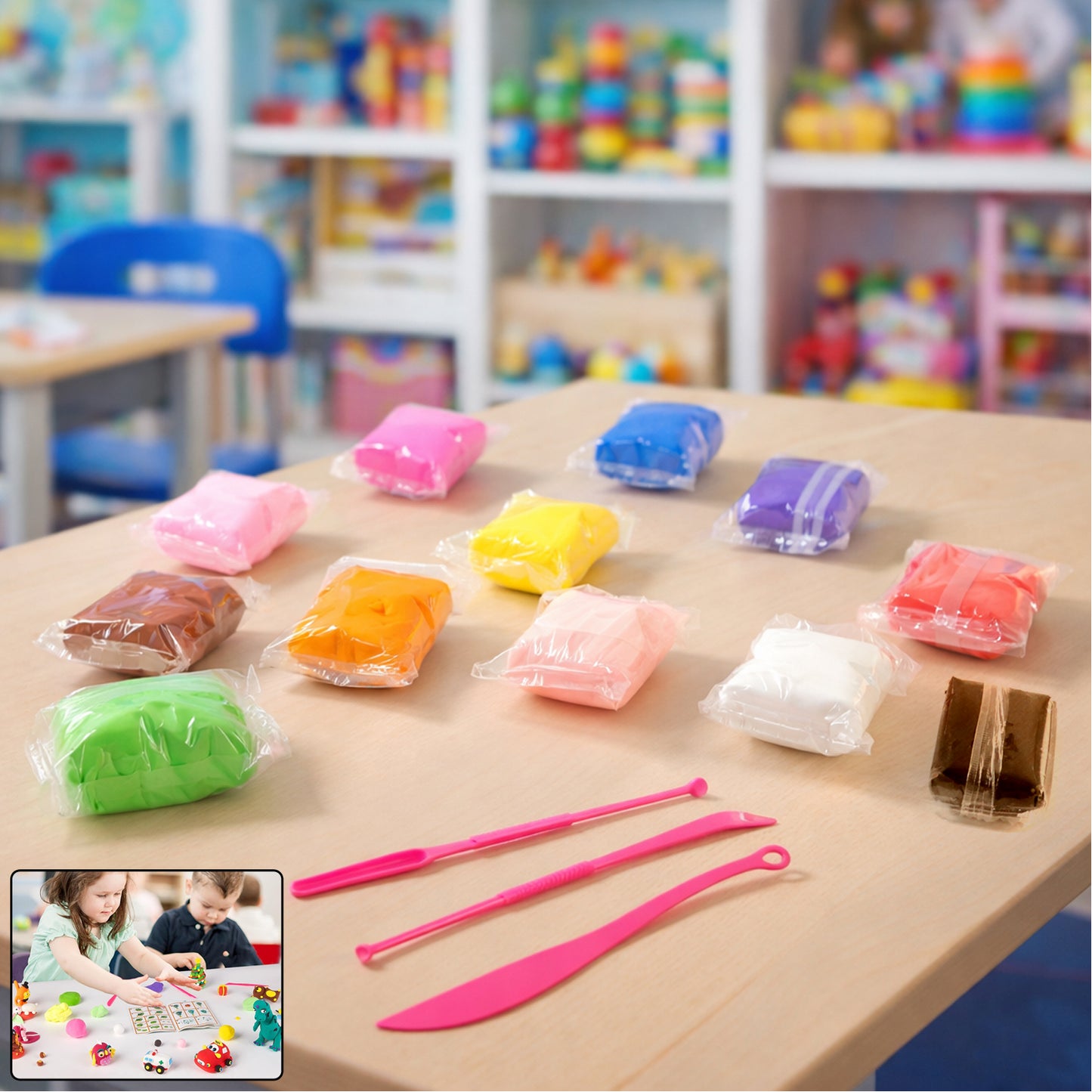 Kids 12 Color Antibacterial Modelling Clay Set for Creative Fun - Happy Price - Image 2