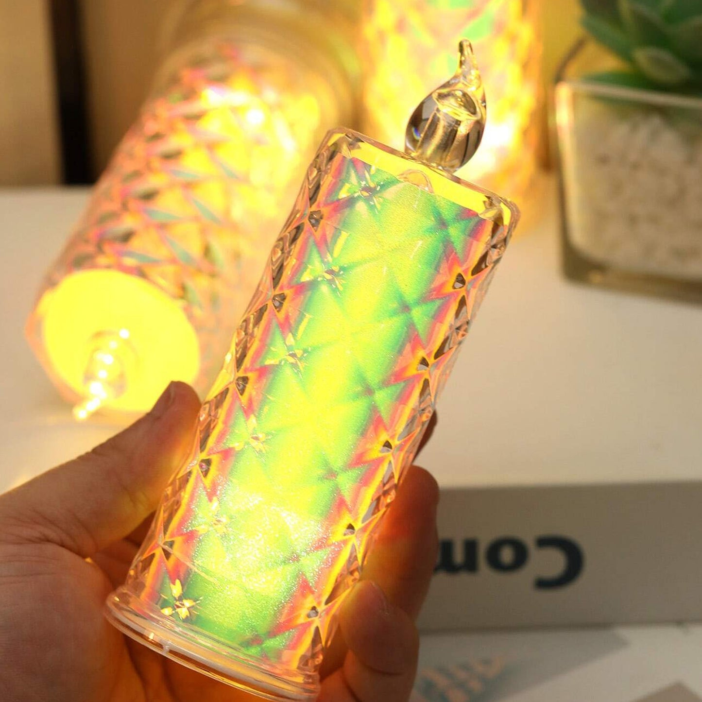 12 Pack LED Tealight Candles - Warm Yellow Flickering Flameless Lights - Happy Price - Image 3