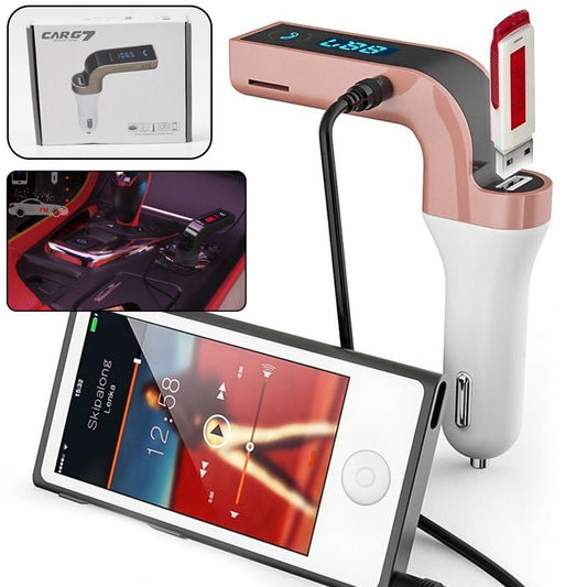 Car G7 With Turbo Charging Lcd Bluetooth Charger Fm Kit Mp3 - Happy Price - Image 1
