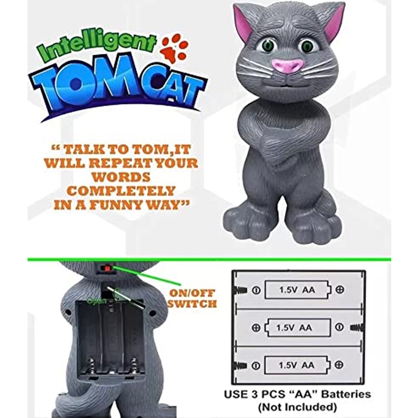 Talking Mimicry Touching Tom Cat Intelligent Interactive Toy With Wonderful Voice For Kids Children Playing And Home Decorate. - Happy Price - Image 7