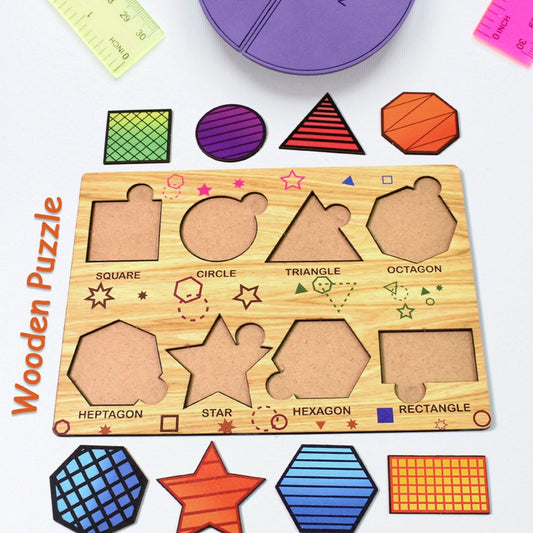 Wooden Triangles Puzzle Learning Educational Board (1 Set  2820 Cm) - Happy Price - Image 1