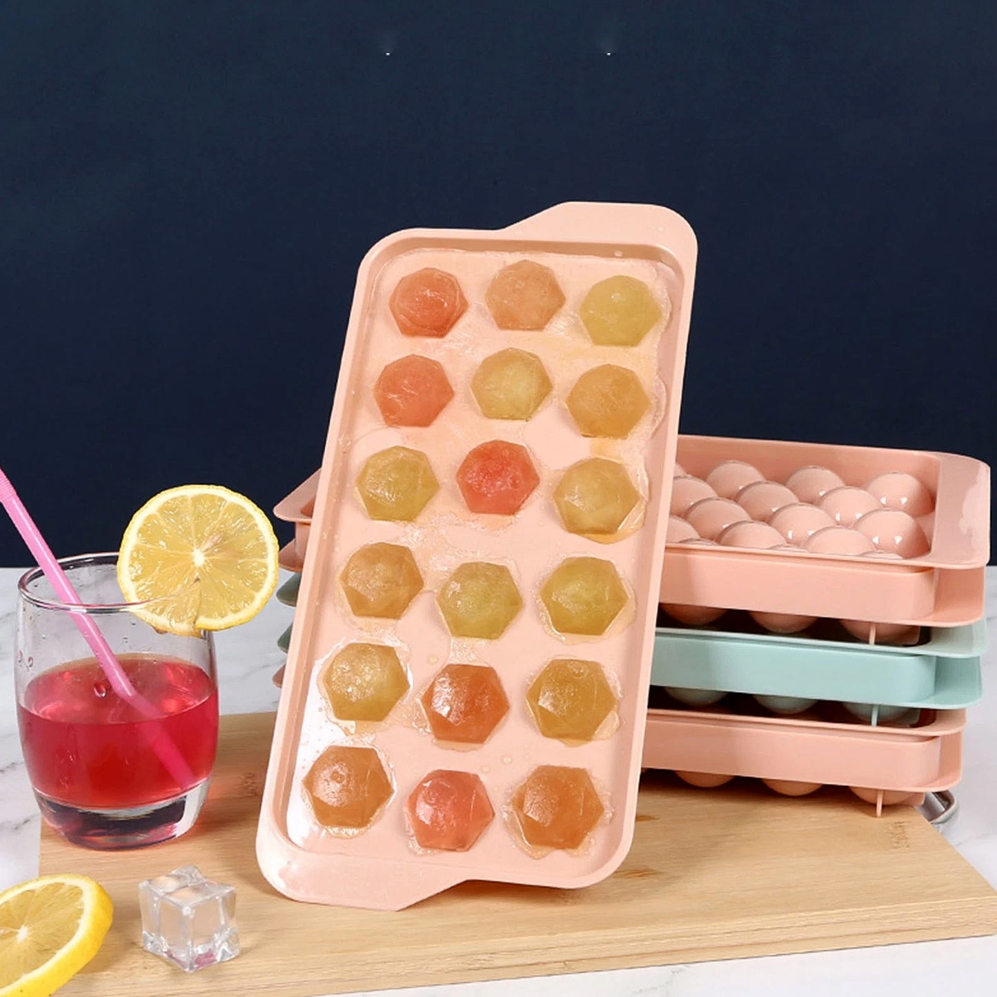 18 Cavity Diamond Shape Plastic Ice Tray - 1 Pc - Happy Price - Image 5