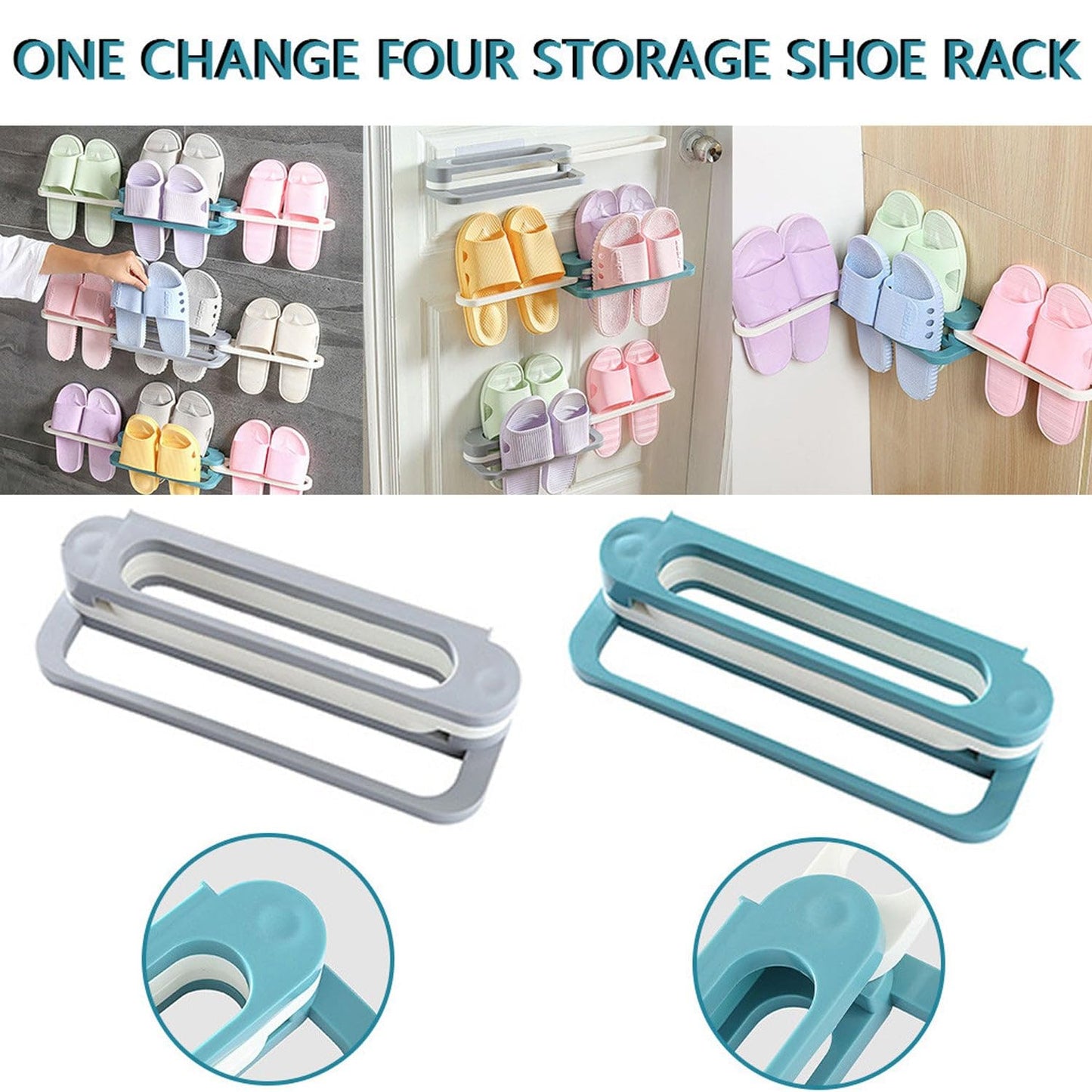 Wall Mounted Slipper Holder Rack - 1 Pc Space-Saving Footwear Organizer - Happy Price - Image 3