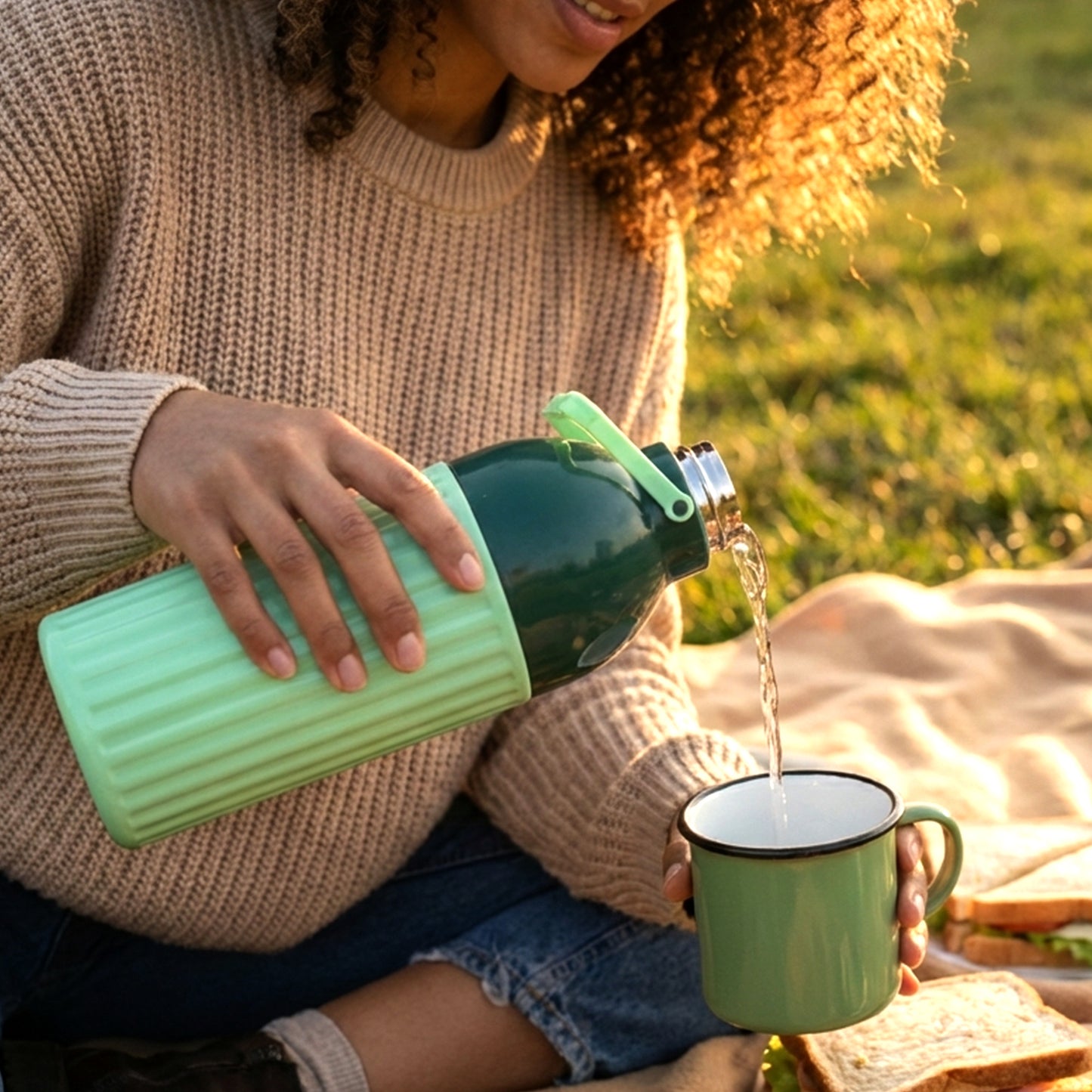1700 ML Insulated Plastic Water Bottle with Steel Cap & Strap (1 Pc) - Happy Price - Image 5