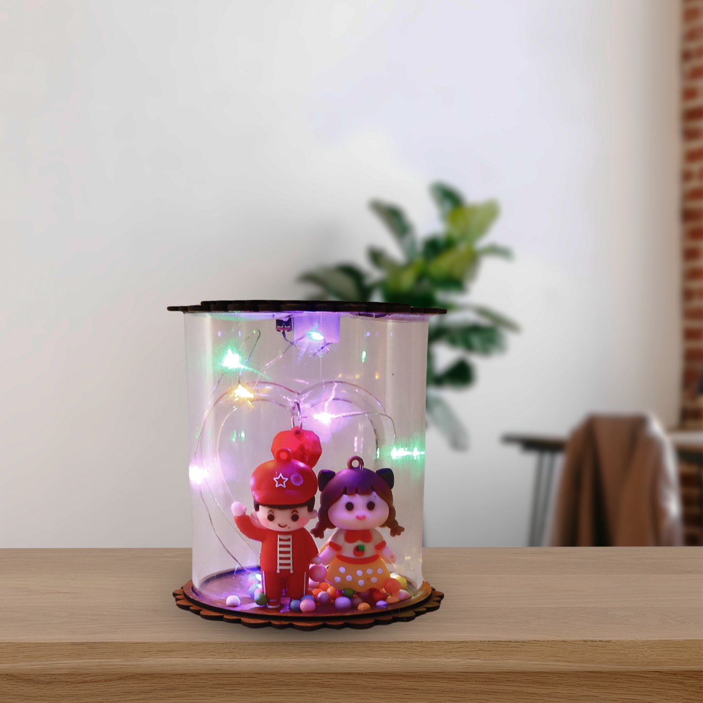 Cute LED Light Figurine Snow Globe Showpiece (1 Pc) - Happy Price - Image 4