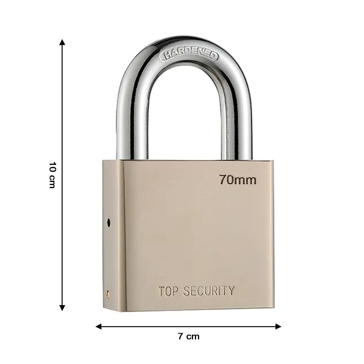 Heavy Steel Premium Square Padlock 70mm With 4 Keys  Multipurpose Hardened Shackle Padlock For Door Gate Shutter And Home - Happy Price - Image 6