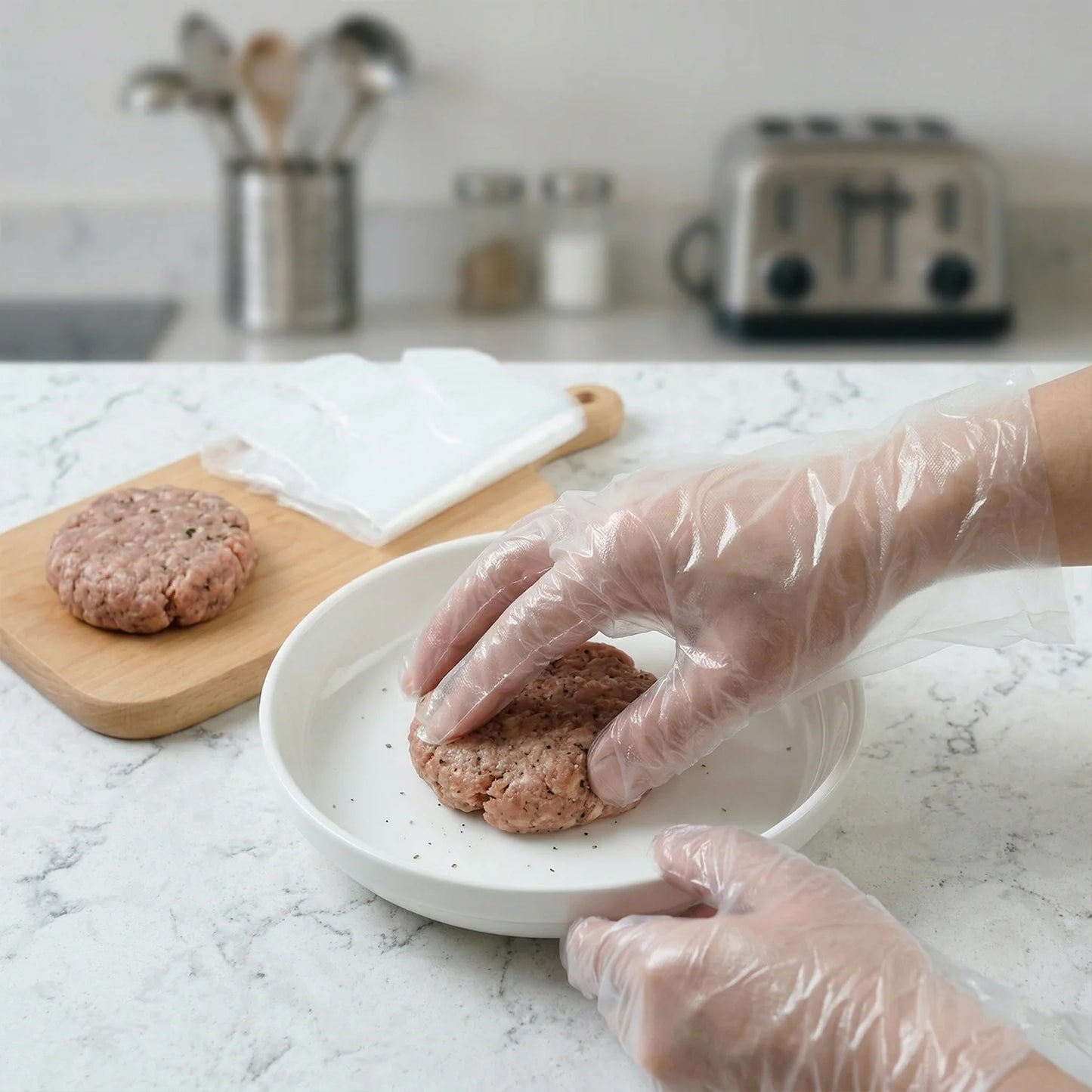 100 Pc Large Clear Disposable Plastic Gloves for Food Handling & Cleaning - Happy Price - Image 6