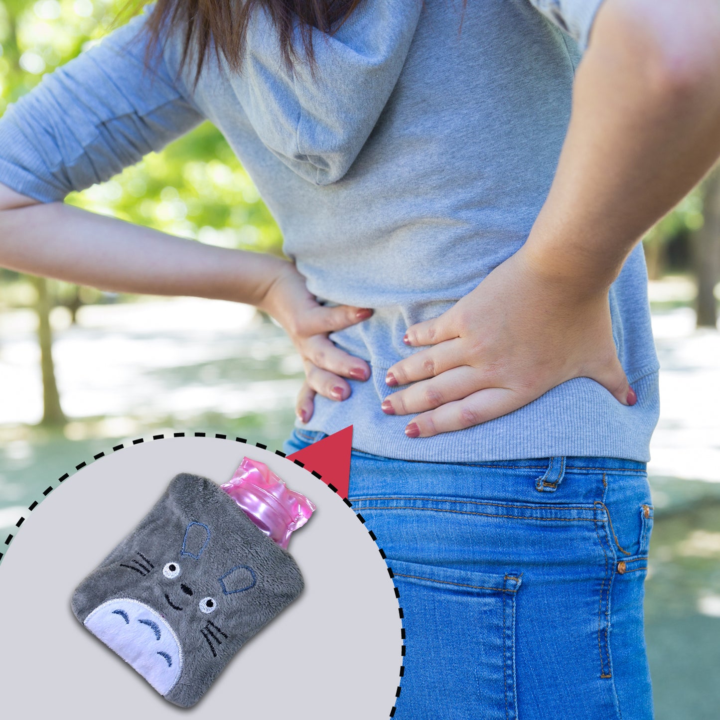 Totoro Cartoon Hot Water Bag Small Hot Water Bag With Cover For Pain Relief Neck Shoulder Pain And Hand Feet Warmer Menstrual Cramps. - Happy Price - Image 6
