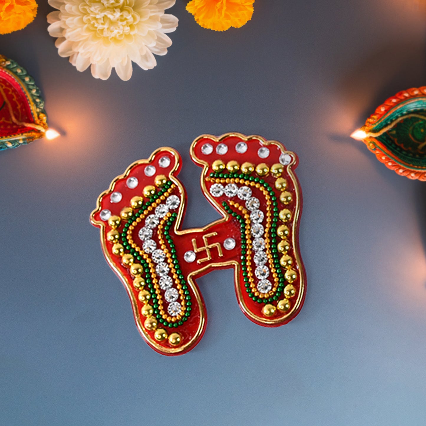 Decorative Laxmi Charan Paduka Sticker Set (Pack Of 2 Pc) - Happy Price - Image 4