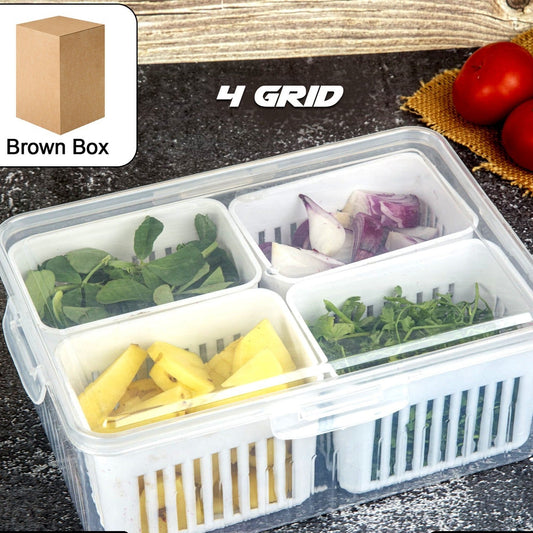 Fridge Storage Boxes Freezer Storage Containers Container For Kitchen Storage Set Storage In Kitchen Vegetable Storage Draining Crisper Refrigerator Food Box (1 Pc) - Happy Price - Image 1