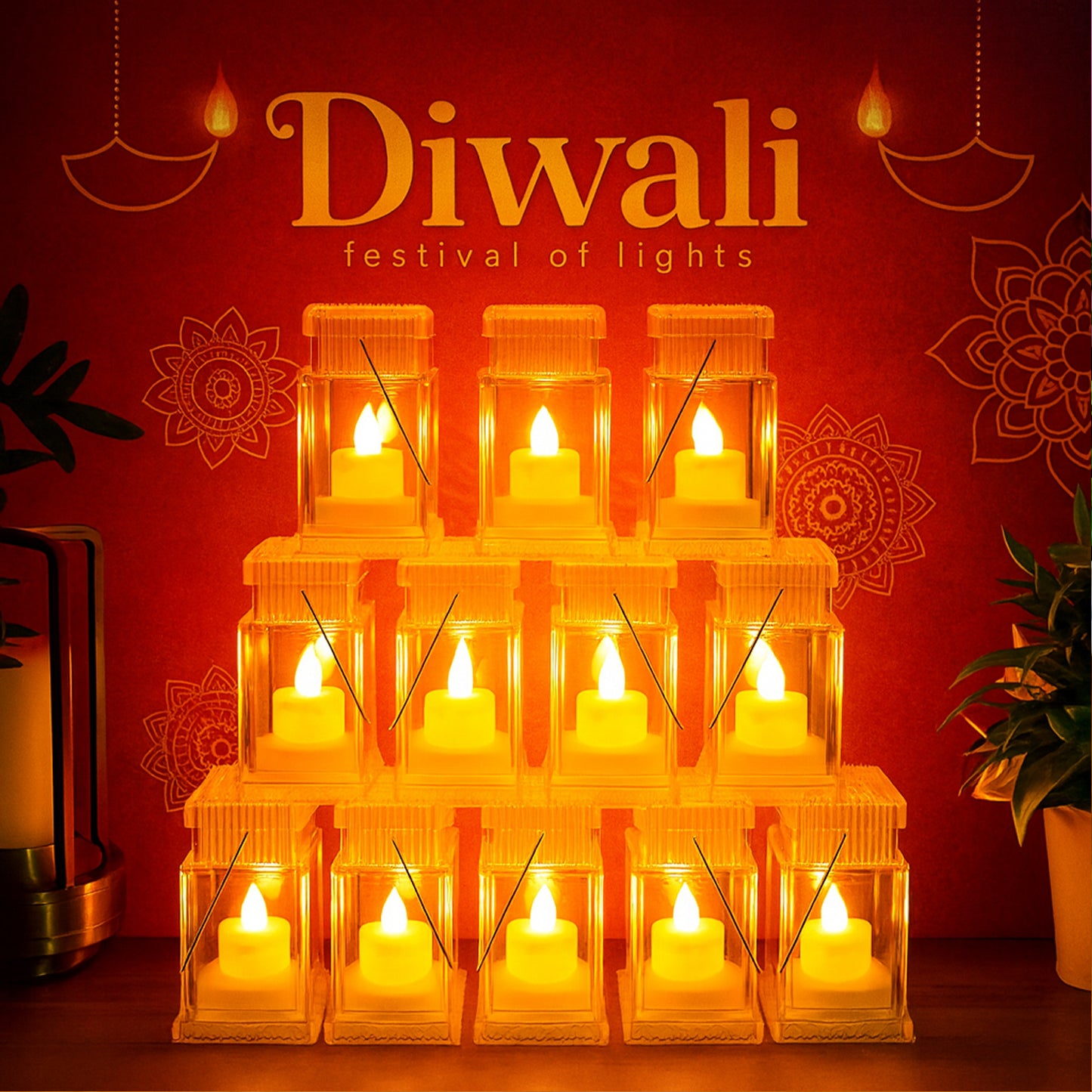 Set of 12 LED Storm Lanterns - Decorative Flameless Lights for Home & Festivals - Happy Price - Image 5