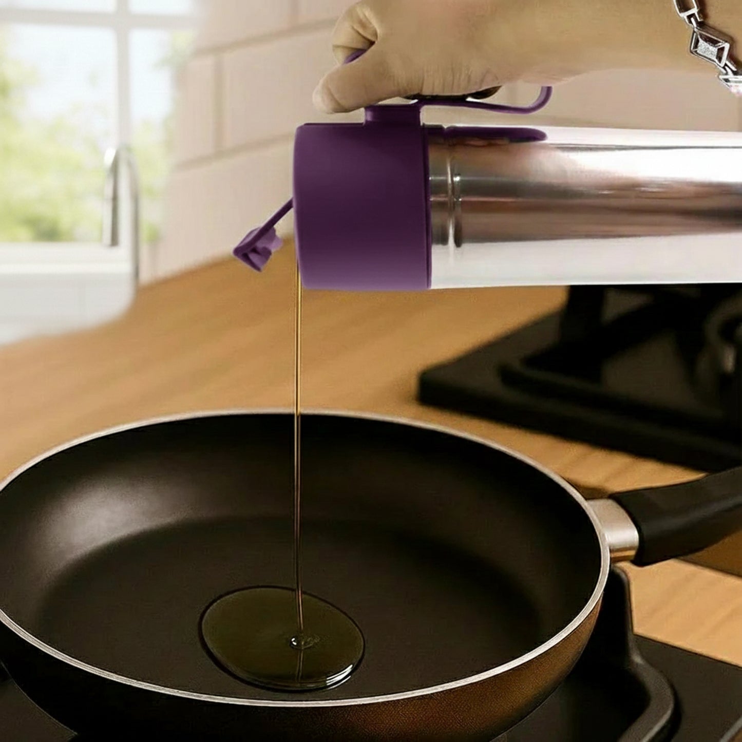 750ml Stainless Steel Oil Dispenser with Anti-Drip Spout - 1 Pc - Happy Price - Image 6