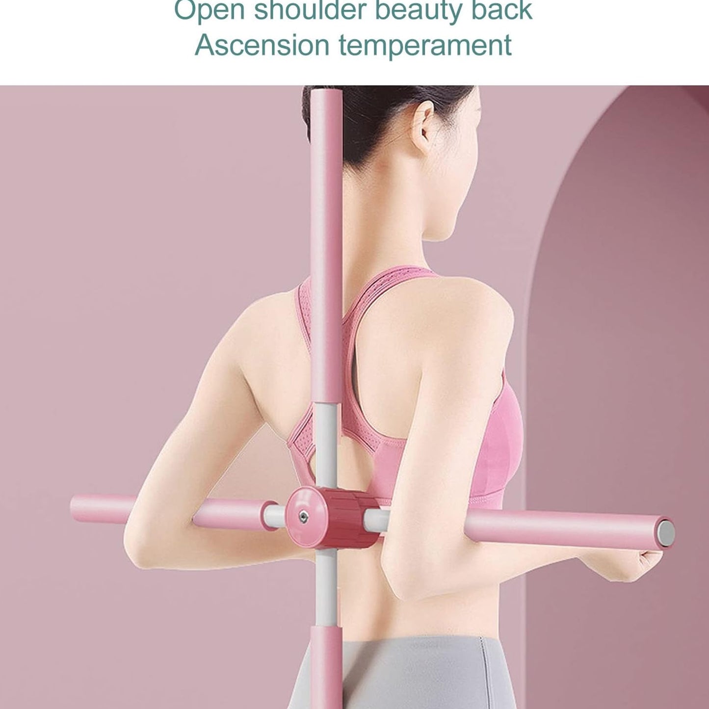 Posture Stretching Stick Yoga Sticks Humpback Correction Open Shoulder Adjustable For Posture Pain Relief Rotating Yoga Stick Retractable Dance Studio (1 Pc) - Happy Price - Image 3