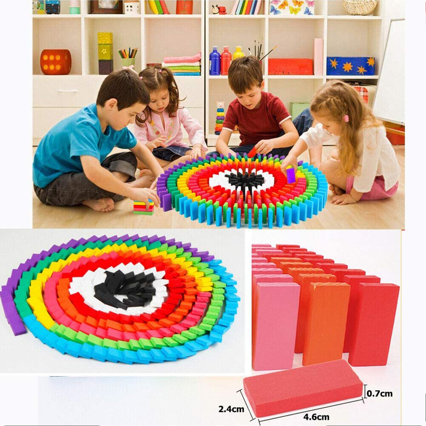 120pc Dominoes Blocks Set Multicolor Wooden Toy Building Indoor Game Toy. - Happy Price - Image 7