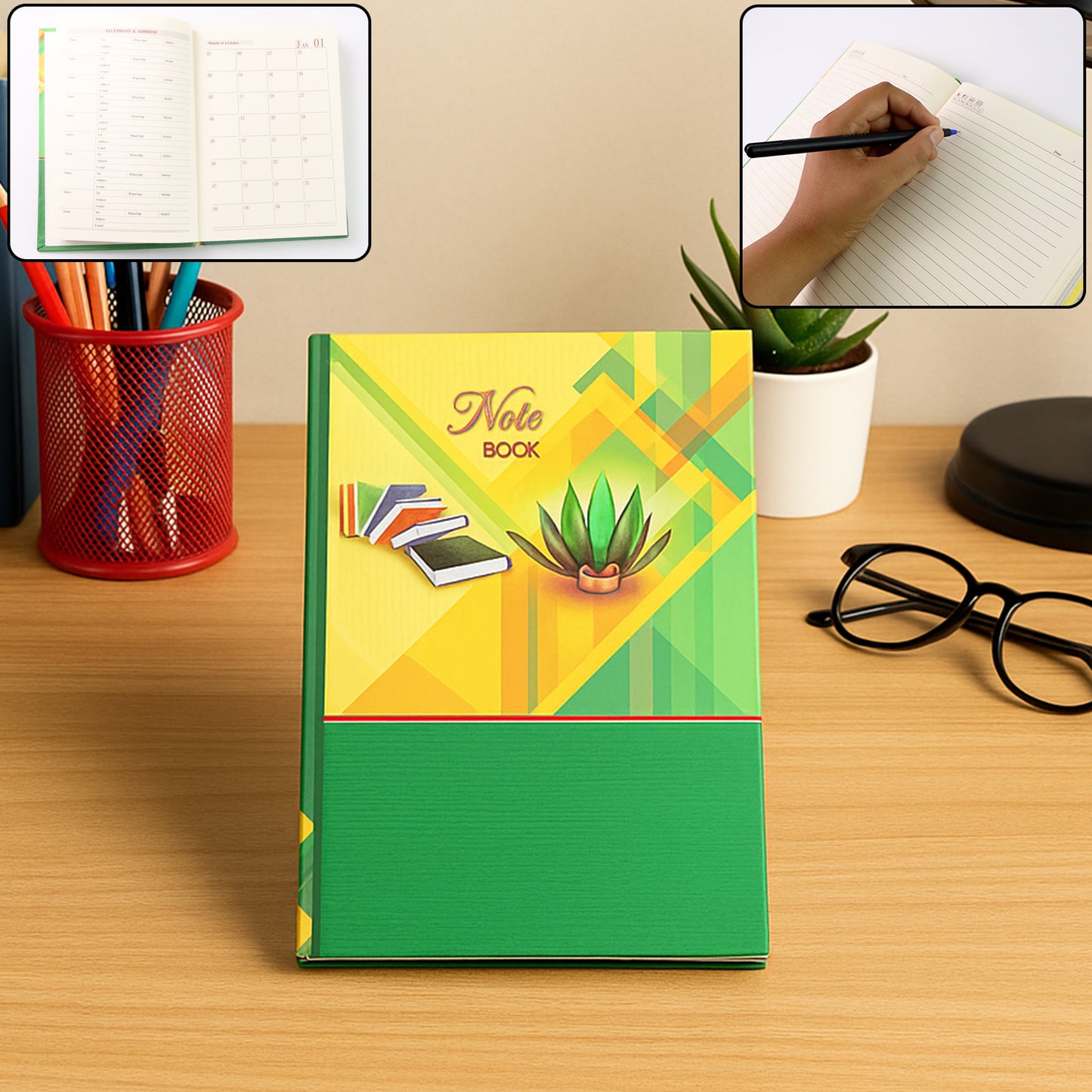 Hardcover Ruled Notebook With Calendar  160 Pages 22x16 Cm (1 Pc) - Happy Price - Image 2
